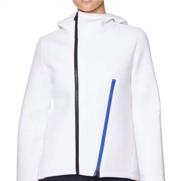 Betsey Johnson Womens Asymmetric Zip Front Bonded Jacket